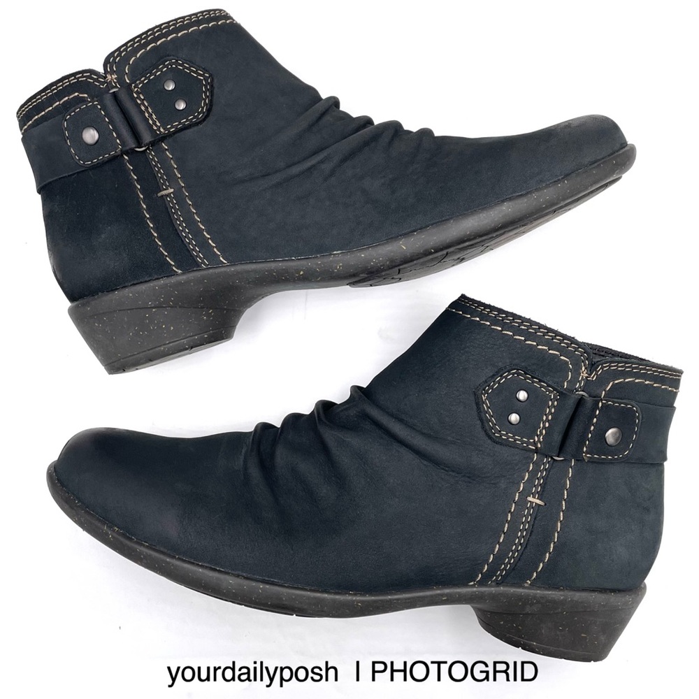 Black nubuck leather Rockport Nicole ankle boots US 7.5